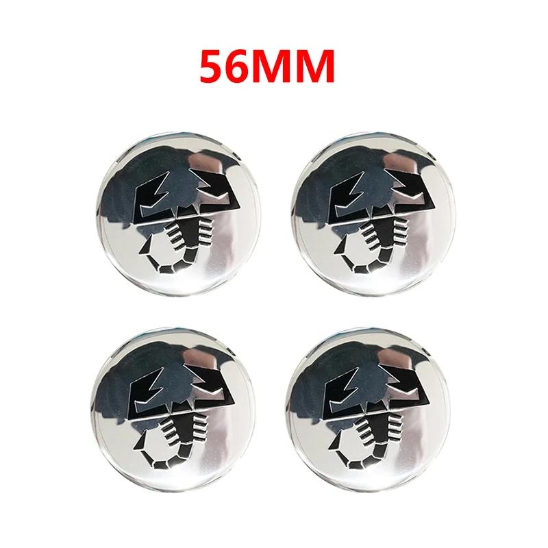 4pcs 56mm 50mm 3D logo car emblem Wheel Center Hub auto Rim refit dust-proof badge covers sticker styling accessories For FIAT