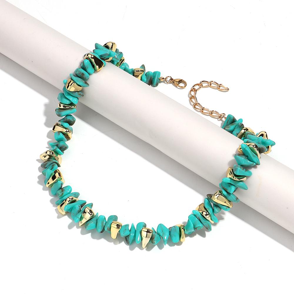 Acrylic Irregular Imitation Crushed Stone Beaded Bracelet for Women Boho Multicolored Strechy Bracelets Vacation Jewelry Gifts