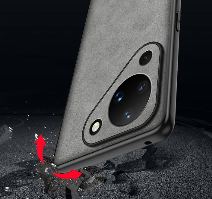 For Huawei Pura 90 Sheepskin Leather Shockproof Case For Pura 90 Magnetic Wireless Charging Soft Silicone Frame Phone Back Cover