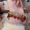 Natural Red Agate Beaded Bracelet Elegant Wristband Accessory Ideal for Young Trendsetters and Spiritually Minded Adults