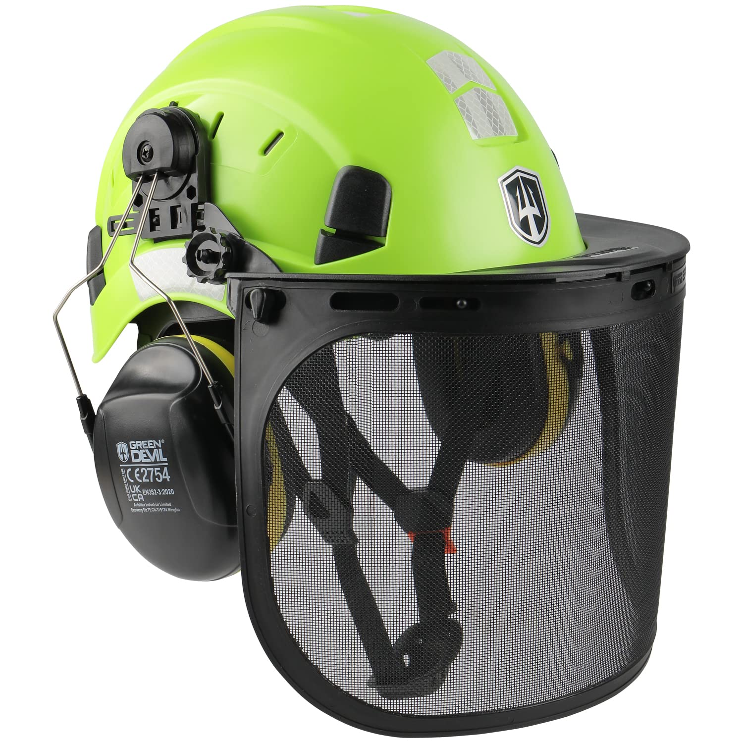 

GREEN DEVIL Forestry for Chainsaw Grass Face Construction Retractable Sun Hard Impact EN397 Helmet, Work, Mowing, Guard, Helmet, Visor, Earmuffs,