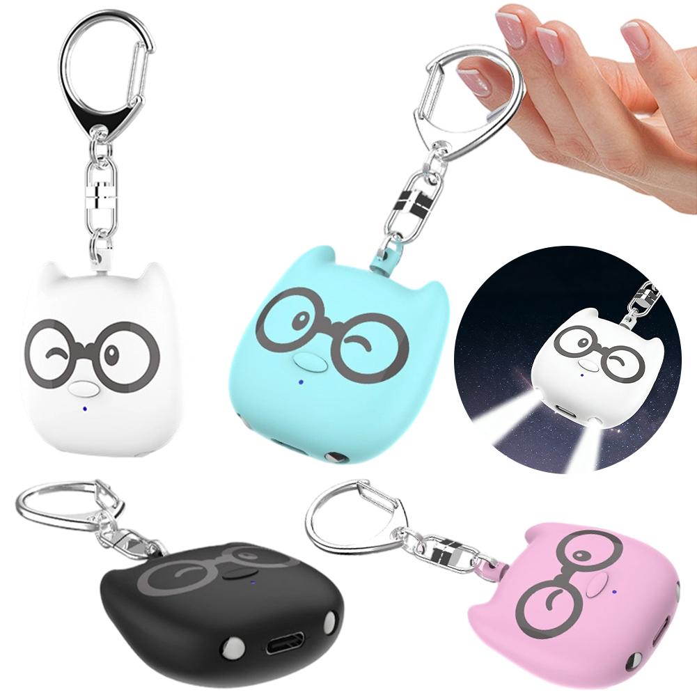 Cute Personal Self Defense Alarm 130db Self Defense Siren Safety Alarm For Women Girl Personal Keychain Alarm Rechargeable