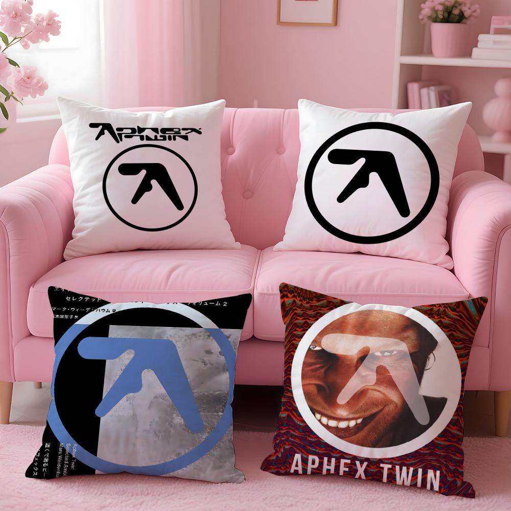Aphex Twin Richard D James Music Cushion Cover Plush Fabric Soft Double-Sided Printed Sofa Pillow Case Colorfast Home Decor