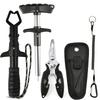 Portable Fishing Kit Includes a Hook Opener, Fish Hook Removal Tool, Fish Mouth Clamp, Fish Scale Remover, Retractable Buckle, Fishing Pliers –