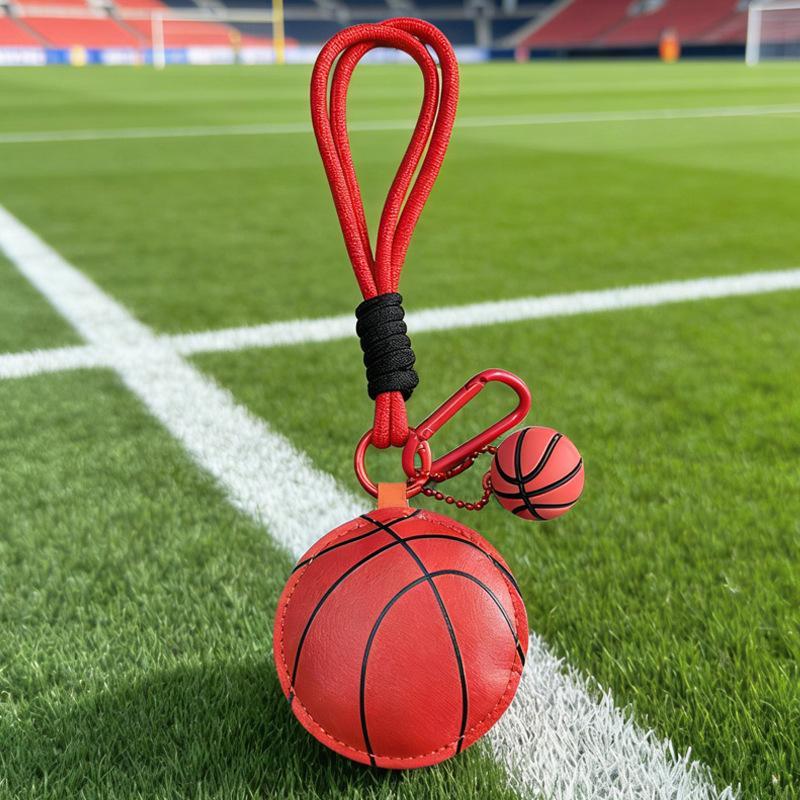 Sports Ball Shaped Pu Keychain With Durable Lanyard Cute Pendant For Sports Fans Bag Decoration Gift