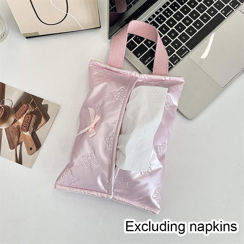 

1PC Cotton Padded Tissue Bag Decorative Vanity Tissue Storage Car Tissue Box Organizer Girls 17x24cm