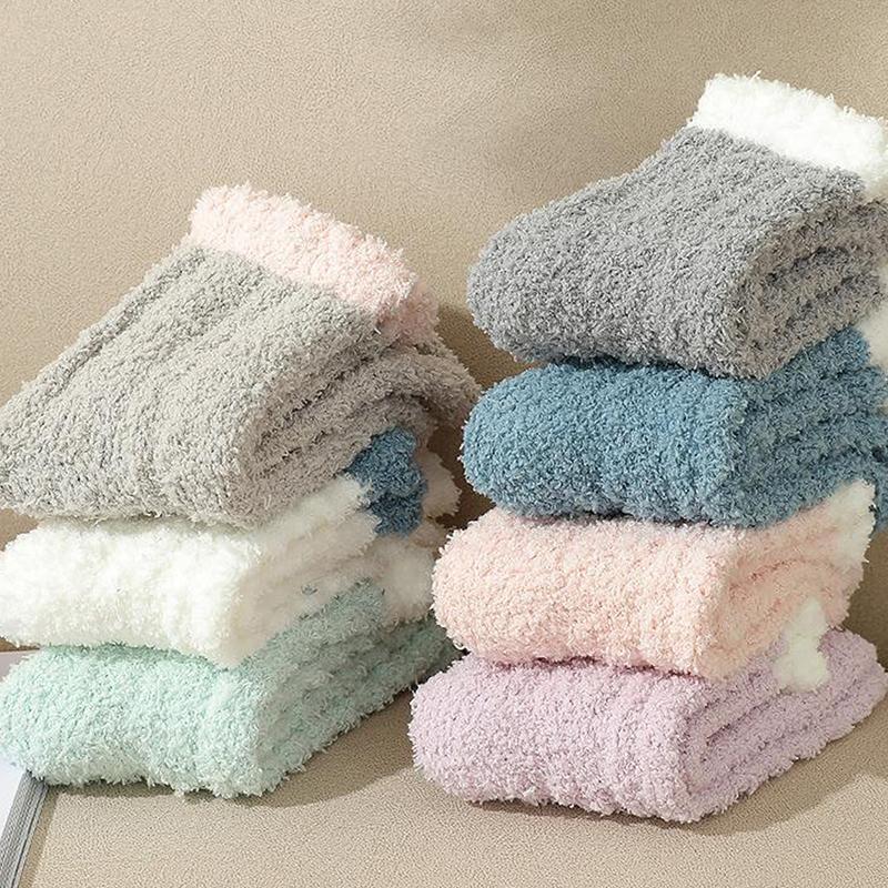 2 Pairs Women'S Winter Warm Socks -Fuzzy Thick Thermal Fluffy,Soft Cute Home Slipper Socks,Fashion Sleeping Socks For Daily Wear