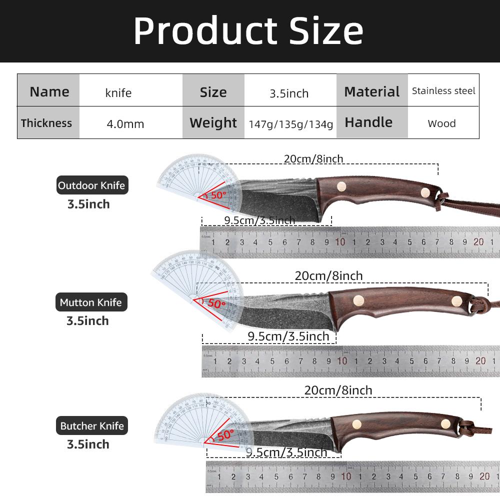 Handmade Forged Knife 4inch High Carbon Steel Mongolia Paring Knife Boning Knifes  Meat Cleaver Butcher Knife Chef Knife