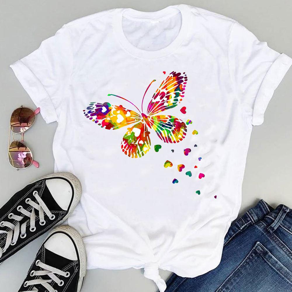 Camisetas de mujer Butterfly Cute Camiseta de gran tamaño femenina Summer  Fashion Print Lovely Short Sleeve Tops Camisetas Camisetas Ropa de mujer  comprar a buen precio — entrega gratuita, reseñas reales con