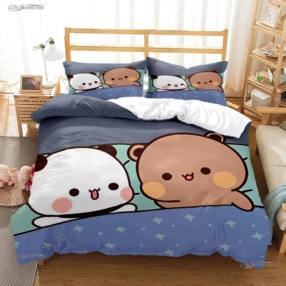BuBu Bear Cartoon Anime Cute All Season Duvet Cover kawaii Bedding set Soft Quilt Cover and Pillowcases Single/Double/Queen/King