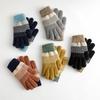 Gestrickte Touchscreen-Handschuhe Damen S Finger Count Garn und Samt Jacquard Handschuhe