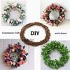 DIY Floral Wreath Round Natural Rattan Ring Christmas Garland Hanging Ornament Wedding Decoration Home Decor