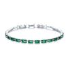 Fashion Light Luxury Rectangular Green Diamond Bracelet for Women – Minimalist Exquisite Hand Jewelry