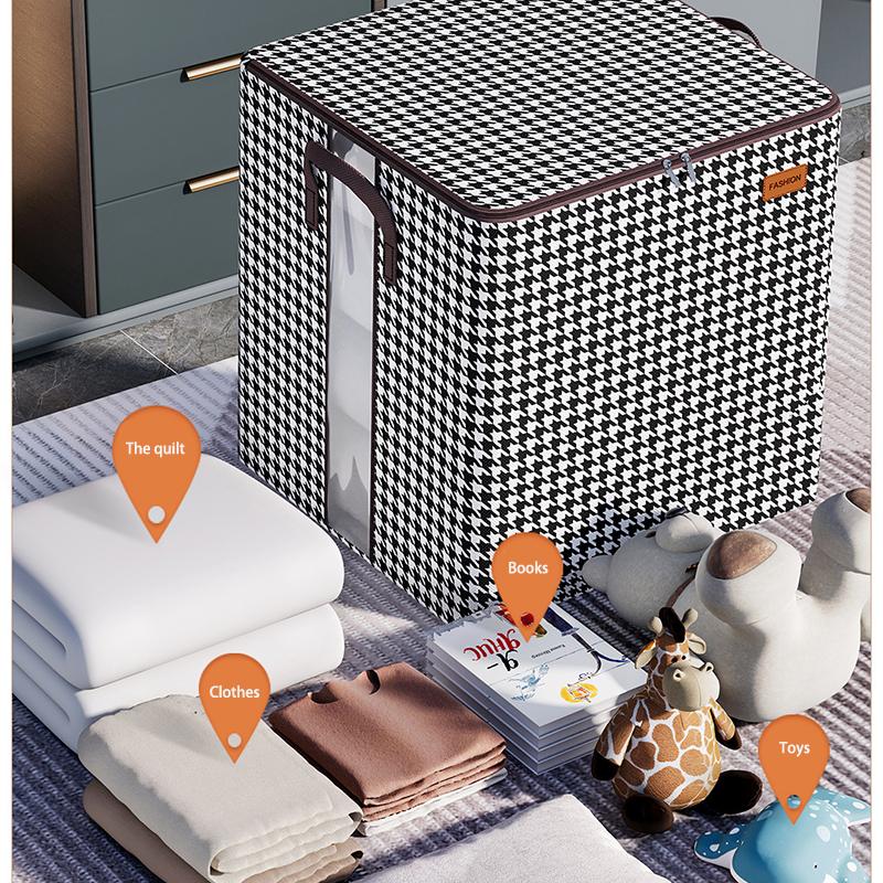 Thickened Quilt Clothes Storage Bag with Zipper Large Capacity Dustproof Quilt Clothes Pillow Organizer Box 100L-180L