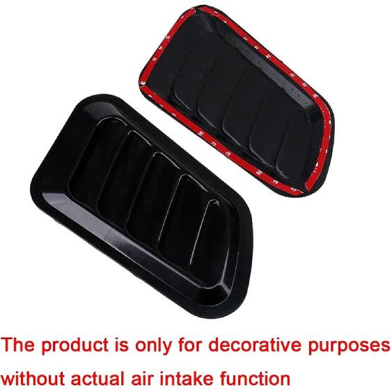 2 PCS Front Hood Side Air Flow Vent Intake Scoop Hole Cover Decoration Trim Sticker Universal Compatible with Ford F-150 Car Accessories(Black)