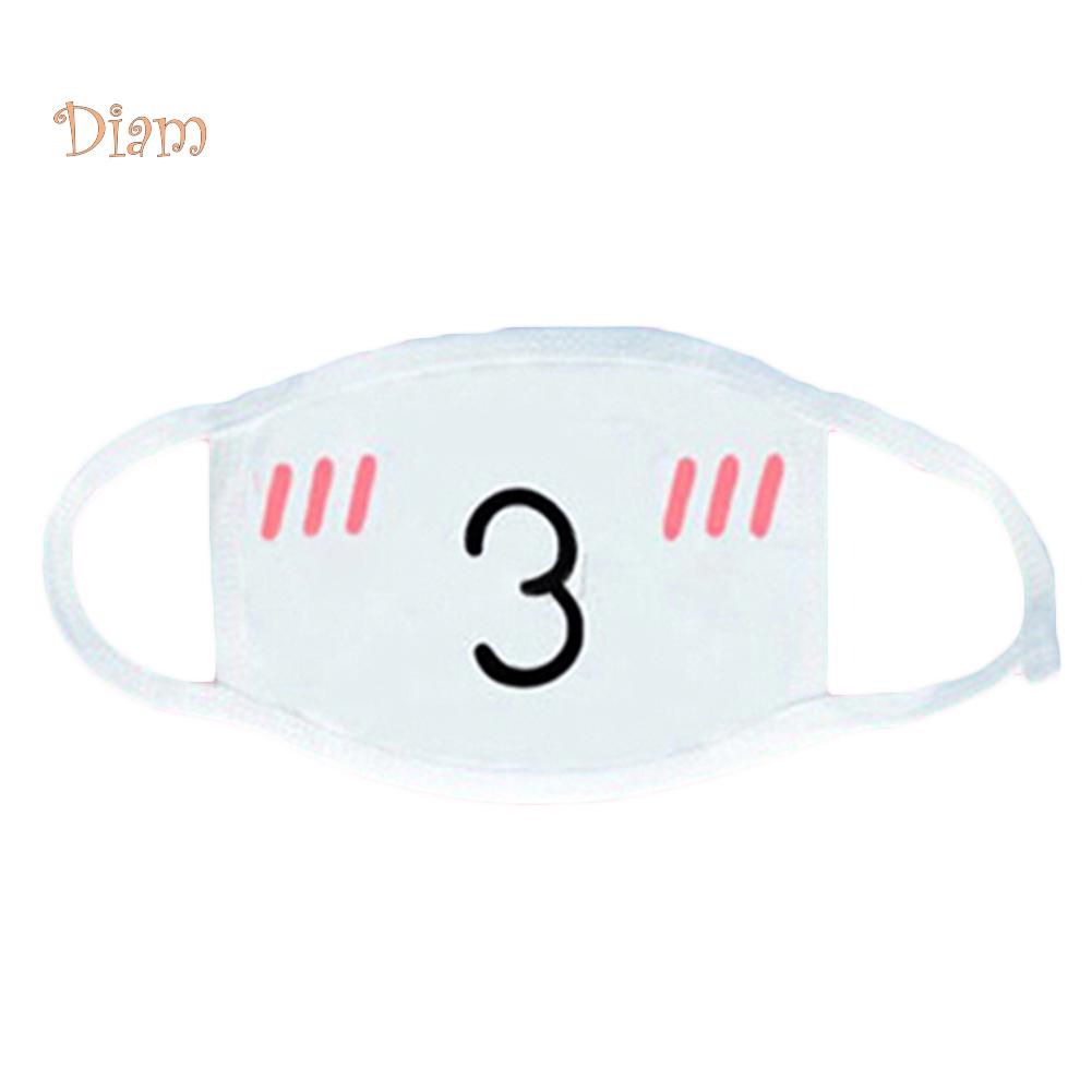 ALL-FASHION-MALL Λευκή Anime Εμοτικόν Μάσκα Στόματος Kaomoji Αντι-Σκόνης Kawaii Μάσκα Προσώπου