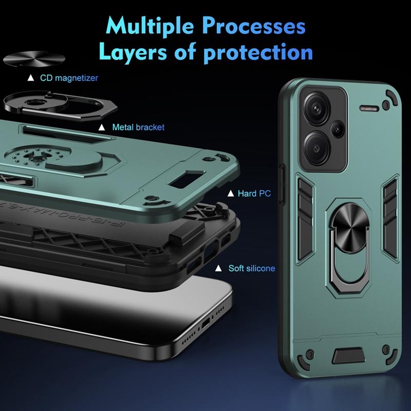 For Xiaomi Redmi Note 13 Pro Plus 5G Case Shockproof Armor Case For Redmi Note 13 Pro+ Car Magnetic Holder Ring Protect Cover