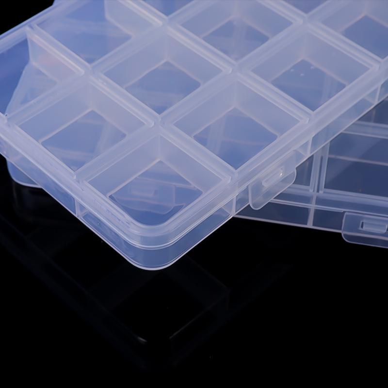 Multi-Grid Transparent Plastic Storage Box for Beading & Jewelry - 10, 15, 24, 28, 32 Options
