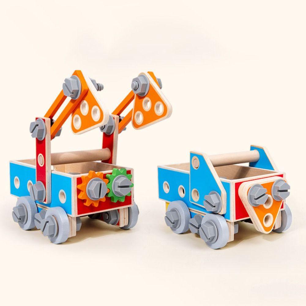 Wood Puzzle Nut Assembly Toy Toolbox Nut Screw Disassembly Toys  Home Decoration