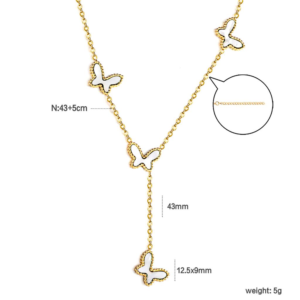 Summer Butterfly Collarbone Necklace Bracelet Jewelry Set Minimalist Dainty Women Accessories