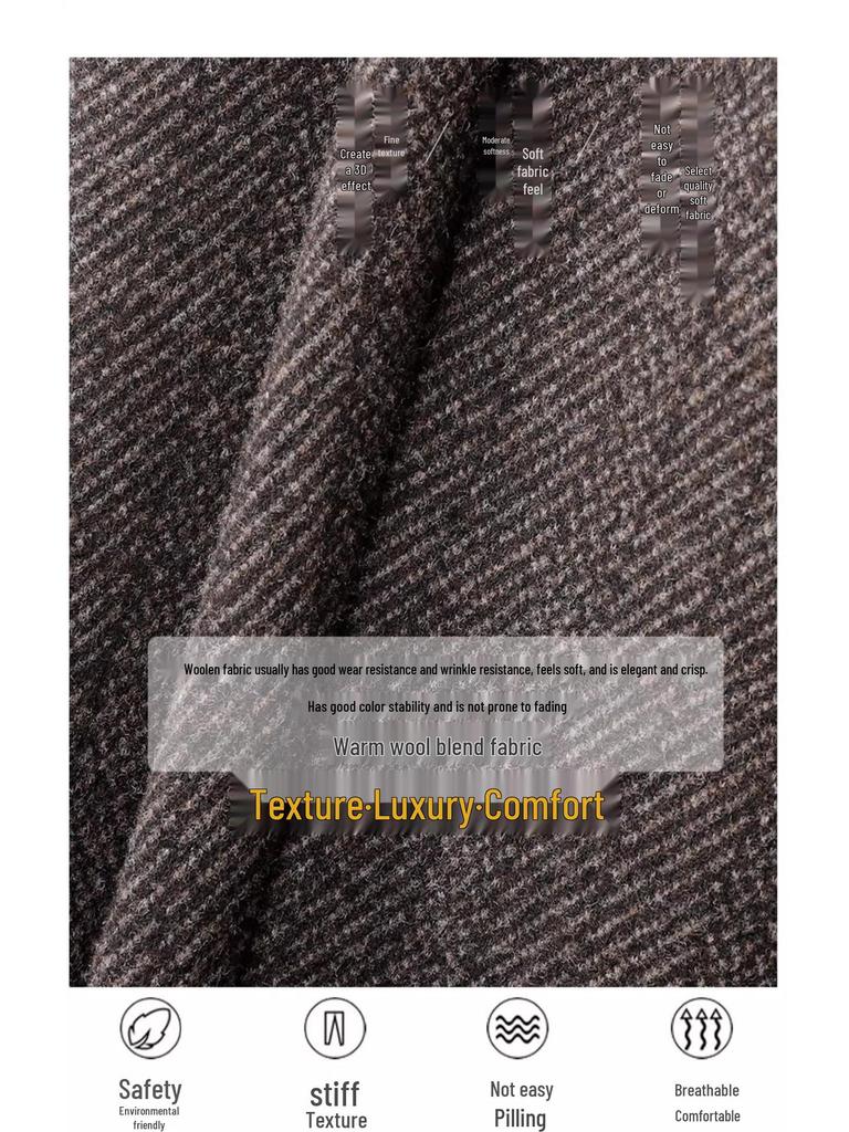 Women's Khaki Wool Flare Pants, High Waist Slim Fit, Spring/Autumn 2024