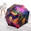 Fantasy Forest Deer Theme 8 Bone Hand Automatic Folding Umbrella, Compact and Portable Design, A Perfect Gift for Birthday, Christmas or Bus