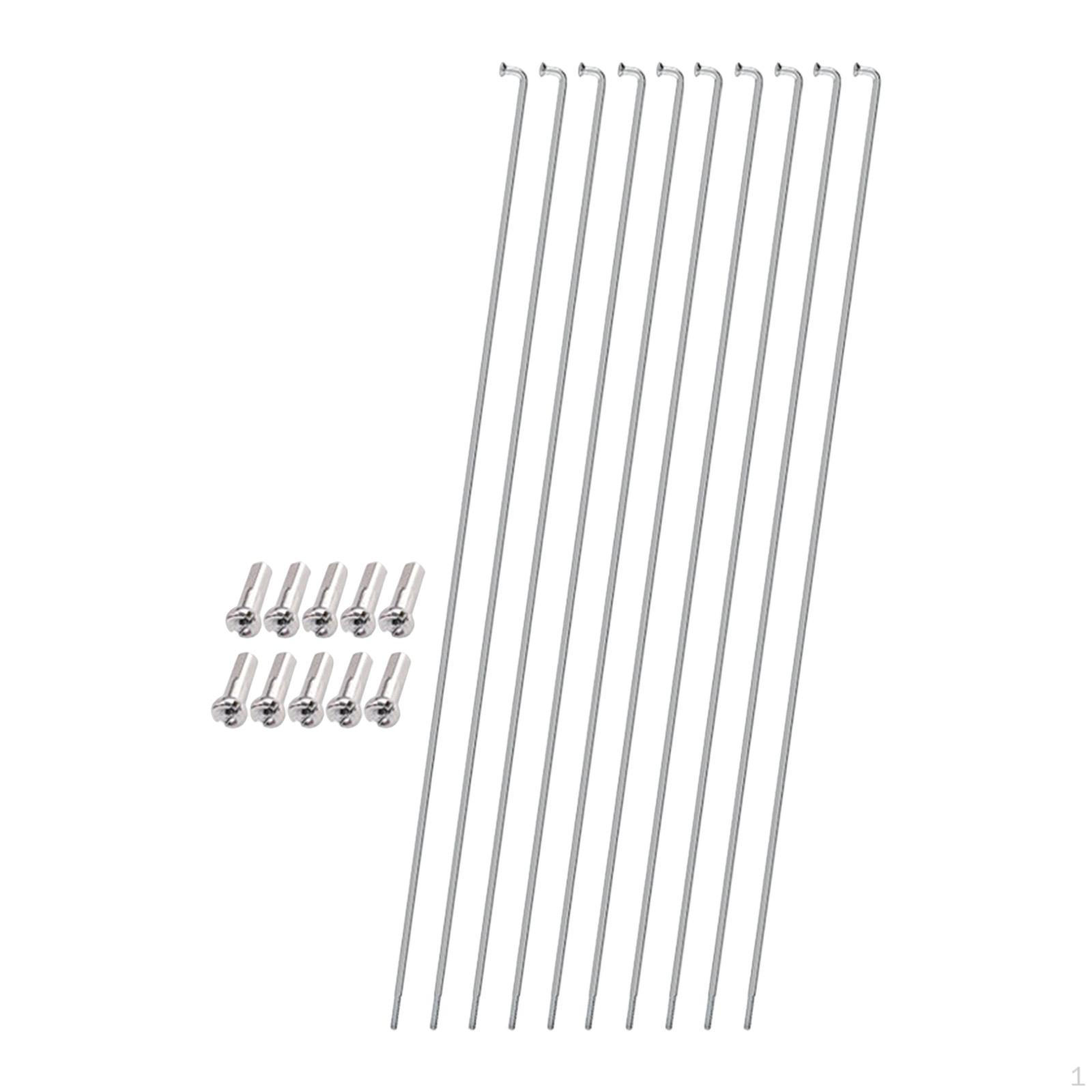 

10Pcs Stainless Steel Bike Spokes 2mm Impact Resistance Part Repair with Spoke for Mountain 27.5cmx2mm
