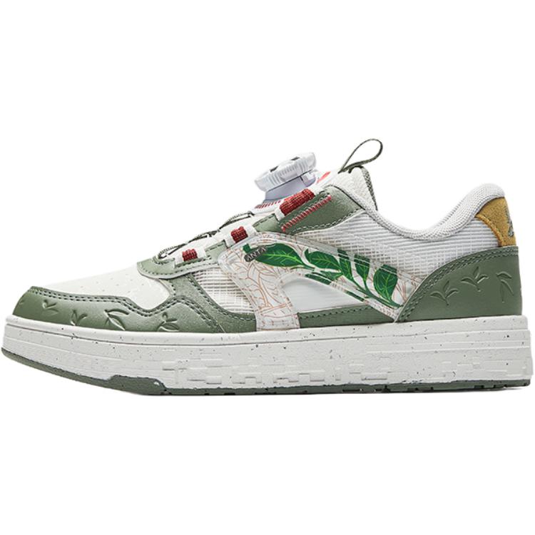 Anta Comfortable Versatile Non-Slip Wear-Resistant Low-Top Kids Skate Shoes Kids Sneakers White Green 312438021R