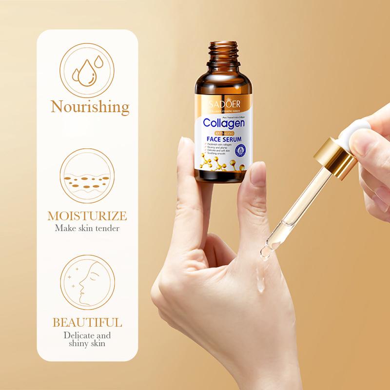 SADOER Collagen Serum for Women - Hydrating & Refreshing, 30ml Moisturizing Essence with Glycerin, Suitable for All Skin Types