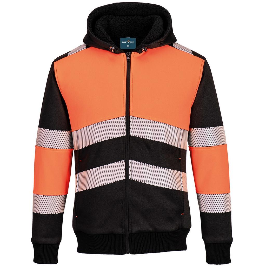 Portwest Men's PW3 Class 1 High-Vis Full Zip Hoodie