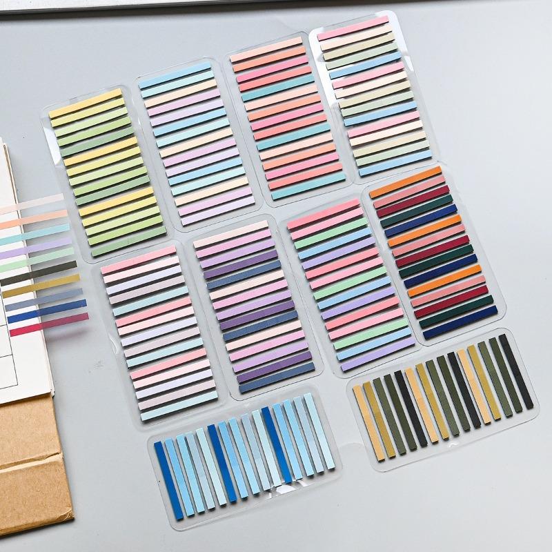 300 Sheets Colorful Strip Writable Sticky Note Classification Reading Marker Labels for Student Book Message Highlight Stationery Supplies