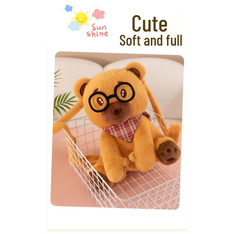 

Трансграничный Рюкзак Медведь в Очках Плюшевая Кукла Подарочная Сумка для Путешествий Standard коричневый