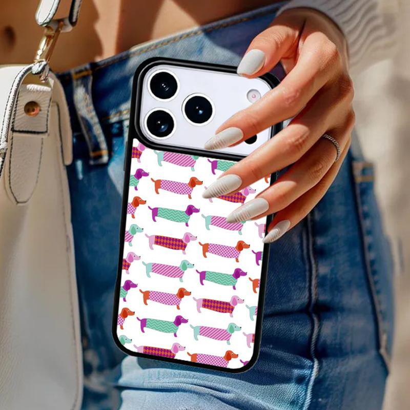 Dachshund Doxie Dogs Hearts Phone Case For iPhone 17 Air 14 15 13 12 Max Cover For Apple 14 15 16 16e 11 Pro Max Plus Coque