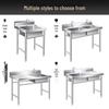 Commercial 304 Stainless Steel Single Bowl Kitchen Sink with Right Platform