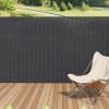 Dark Grey PVC Privacy Fence Slats, Bamboo Effect Outdoor Garden Privacy Screen for Backyard, Balcony & Terrace