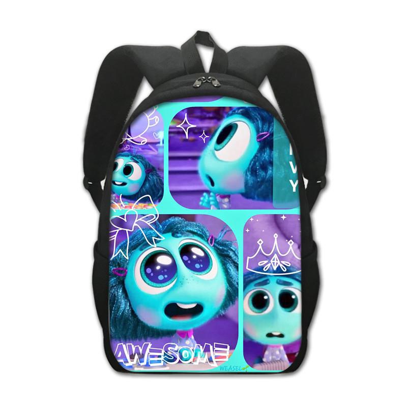 Adorable Inside Out 2 Cartoon Backpack For Kids Spacious Polyester School Bag