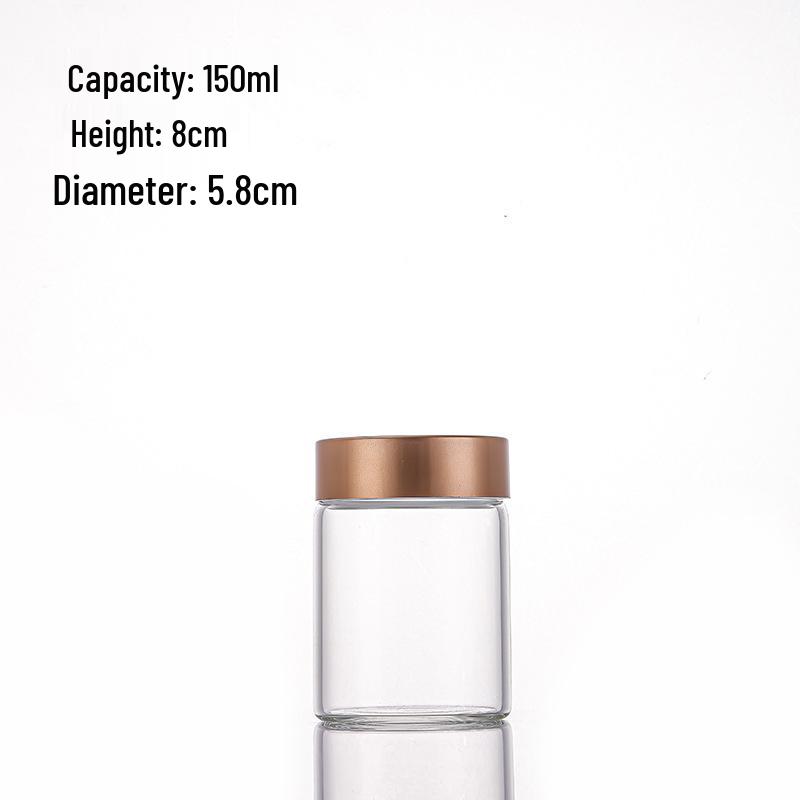 Rose Gold Lid Borosilicate Glass Storage Jar with Moisture-Proof Screw Cap - Test Tube Design for Saffron.