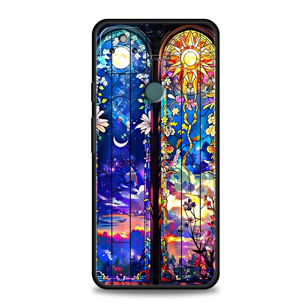 Beautiful Sun Moon Glass Phone Case Cover for Google Pixel 10 9 8 7 6 9A 8A 7A 6A Pro Shockproof Soft TPU 10 Pro XL Shell Fundas