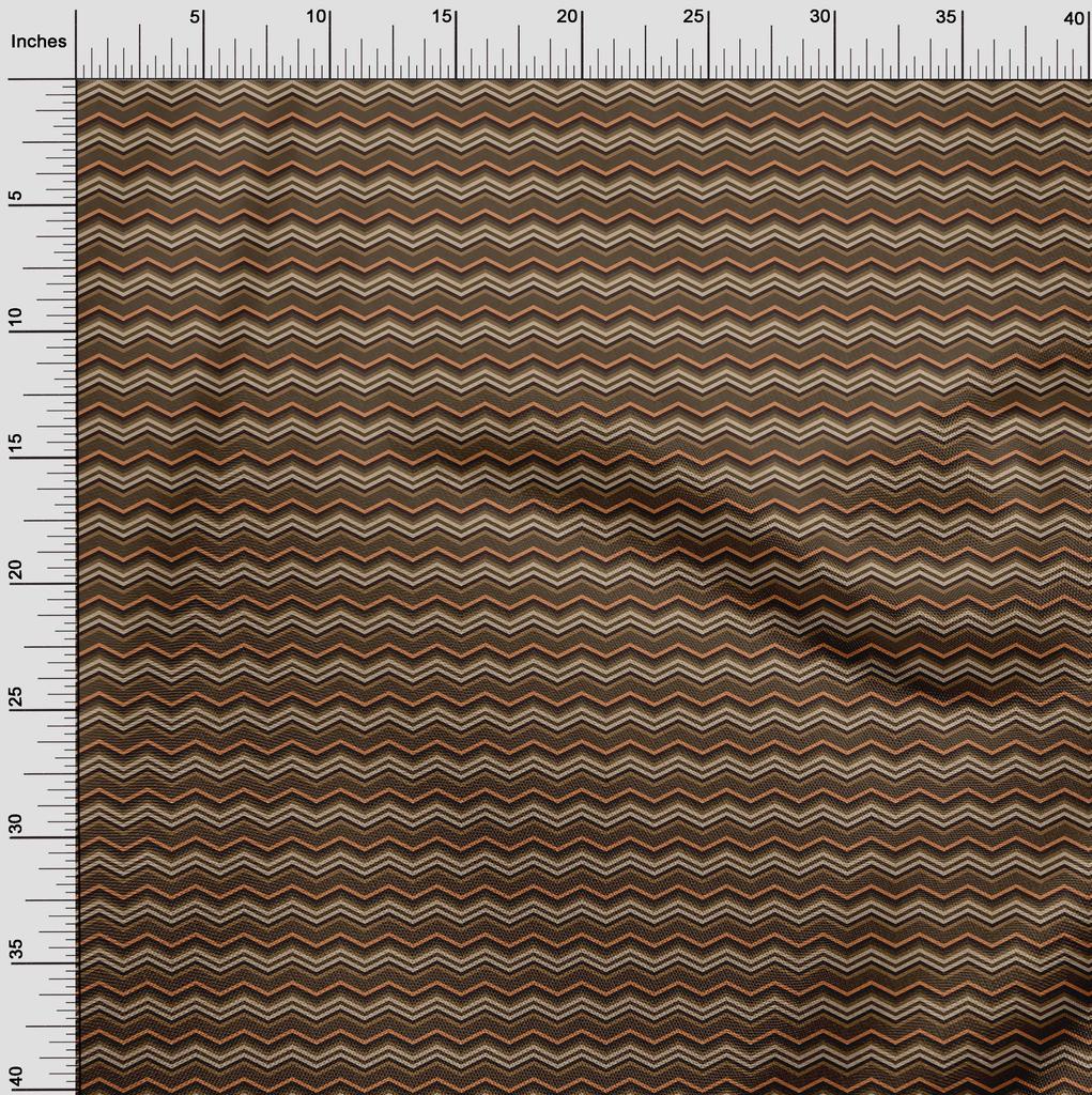 oneOone Cotton Flex Brown Fabric Chevron Diy Clothing Quilting Fabric Print Fabric By Yard 40 Inch