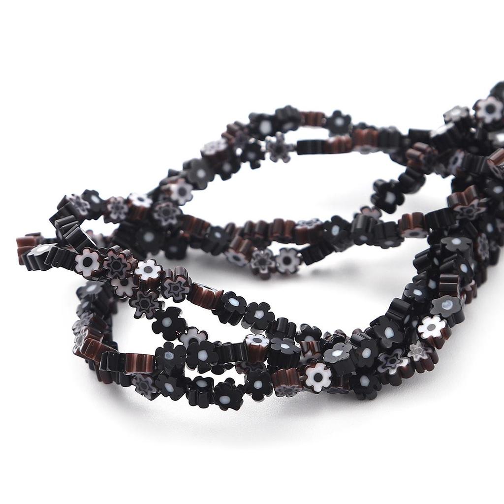 45-Piece Millefiori Glass Flower Beads for Handmade DIY Necklace, Bracelet, and Earring Jewelry