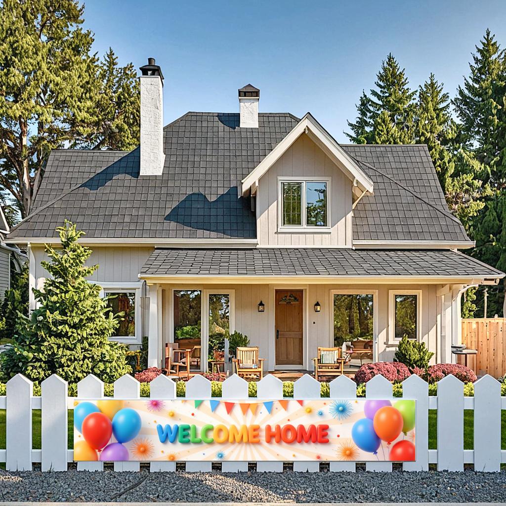 Housewarming Banner Vibrant Pattern Banner Decoration Home Celebration Multicolor Scheme Welcome Banner For Home Event Indoor