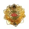 Hollow Lotus Lamp Holder Zinc Zinc Zinc Alloy Butter Candle Holder Creative Gold Hollow Incense Holder  Home