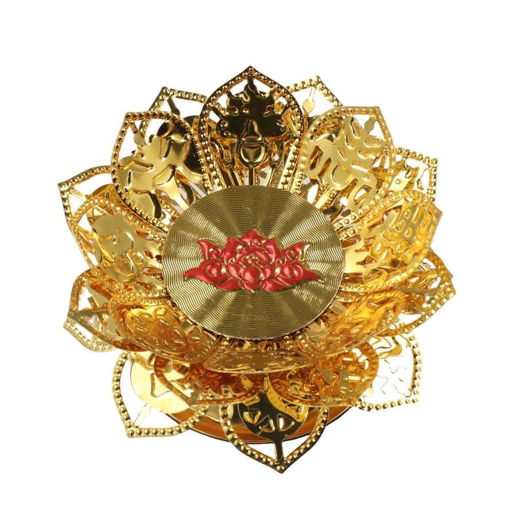 Lotus Shape Lotus Lamp Holder Hollow Butter Candle Holder Fashion Gold Hollow Incense Holder  Party