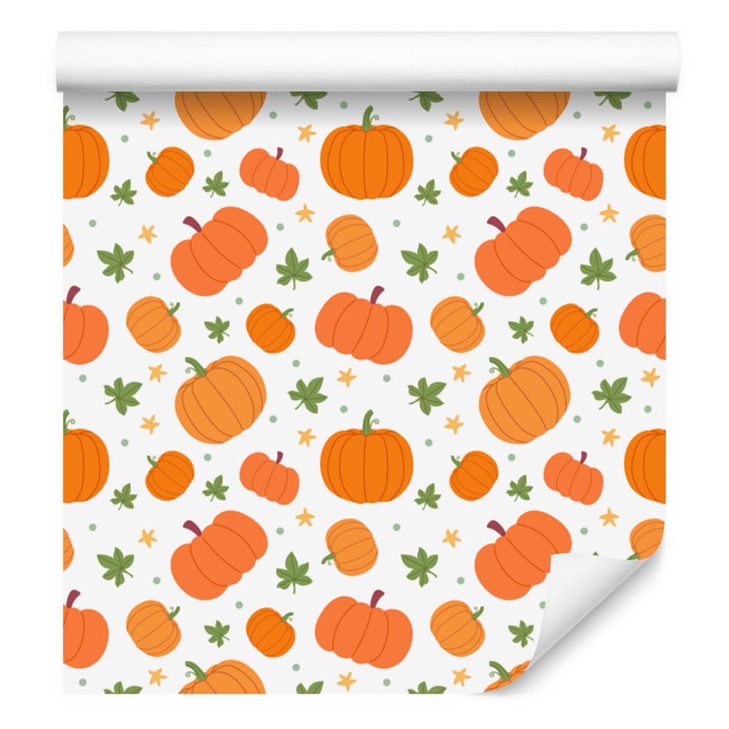 Pumpkin Wallpaper White and Peach for Living Room and Bedroom 50x1000