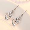 925 Sterling Silver Earrings Inlaid Zircon Women's Simple Pendant Earrings Valentine's Day Anniversary Party Birthday Gift