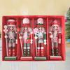 Beautifully Crafted 12CM Wooden Nutcracker Ornaments for Festive Use