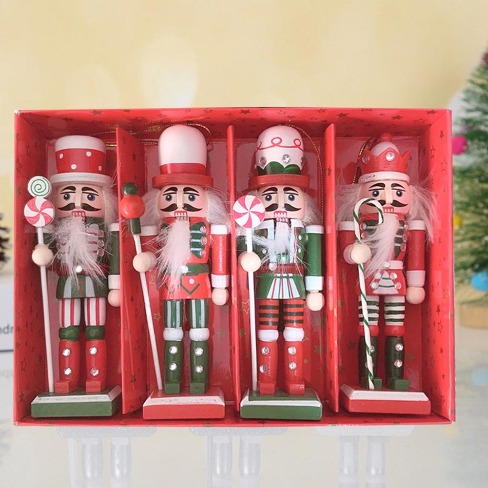 Beautifully Crafted 12CM Wooden Nutcracker Ornaments for Festive Use