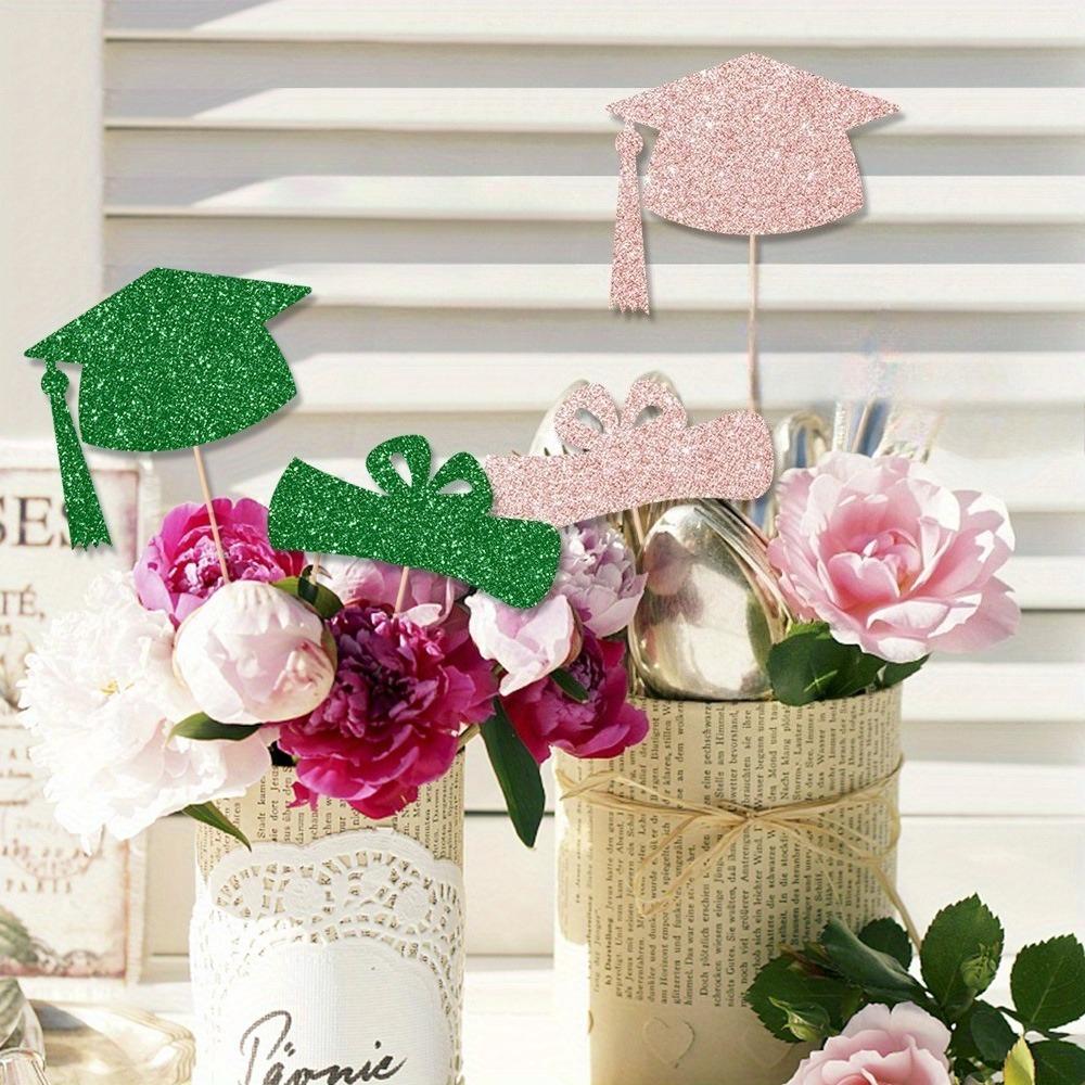 12pcs Graduation Ceremony Party Decoration Supplies, Vase Plugin, Graduation Season Venue Decoration Props