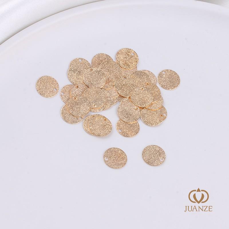 Small Frosted Metal Round Disc Charm for DIY Jewelry