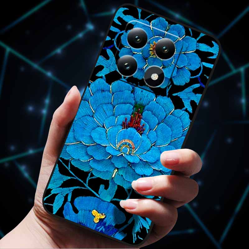 3D Flowers Emboss Fundas For Xiaomi 14T Pro 5G Case Soft Silicone Phone Cases for Xiaomi 14T 5G Back Covers Shell Mi 14T Pro Bag